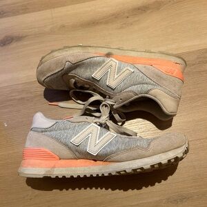 New Balance Tan and Coral Sneakers